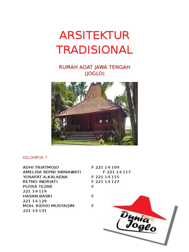 Arsitektur Tradisional Jawa Tengah Joglo  PDF
