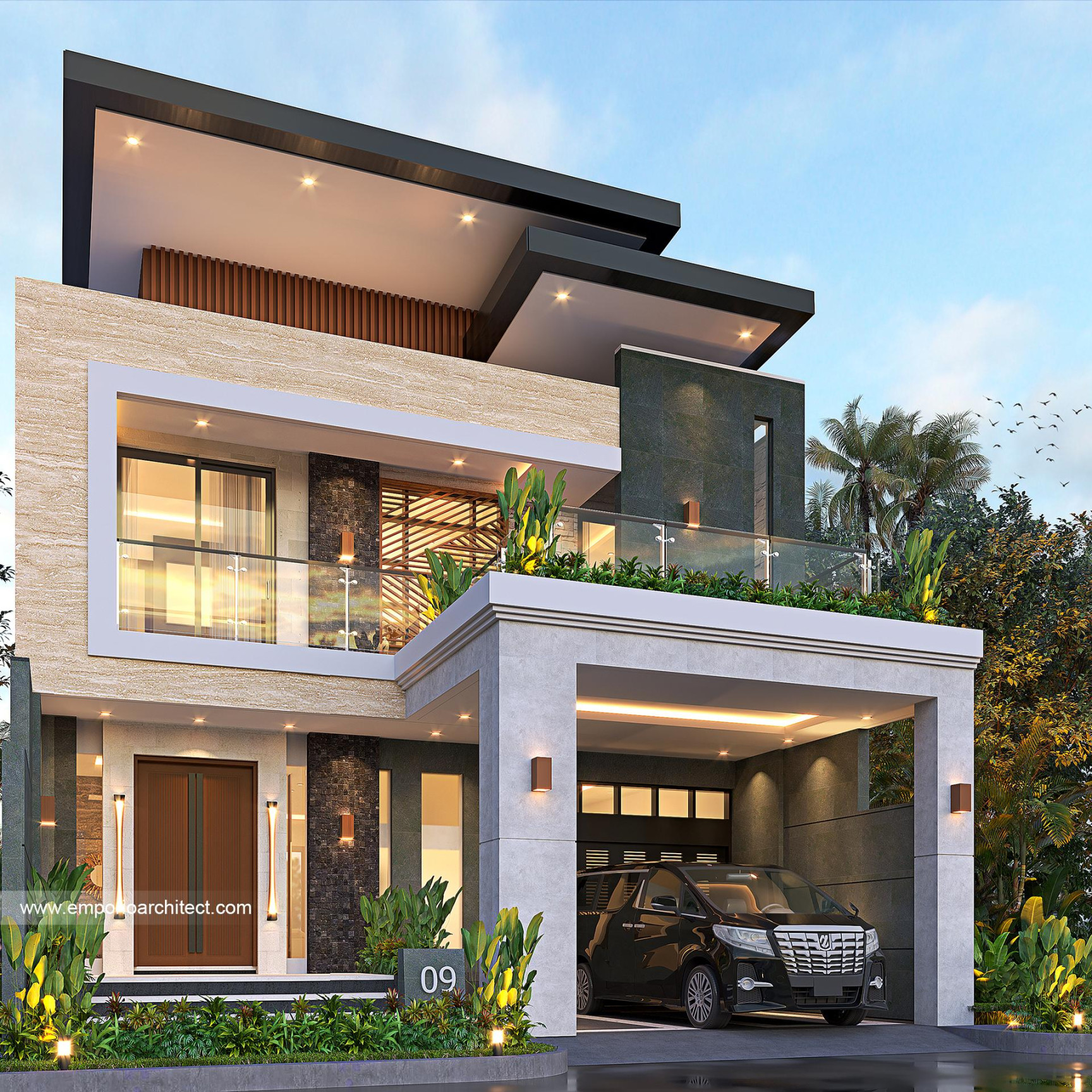 Desain Rumah Modern  Lantai Bapak Jordan - Makassar