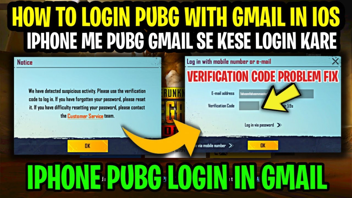 How to login pubg with gmail in iphone  how to login pubg with gmail in  ios  pubg login with gmail